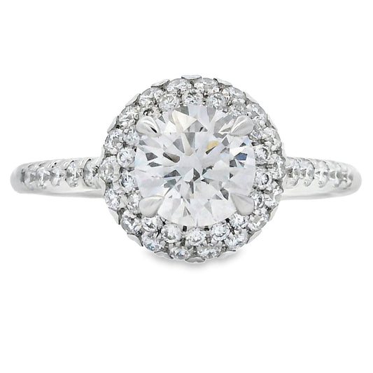 1.50ct Lab Grown Diamond Double Halo Engagement Ring White Gold 14kt - Gems by Gigi