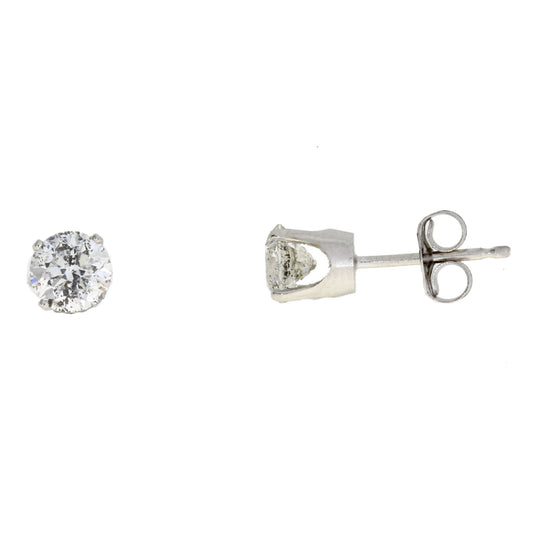 1ct Diamond Stud Earrings White Gold 14kt - Gems by Gigi
