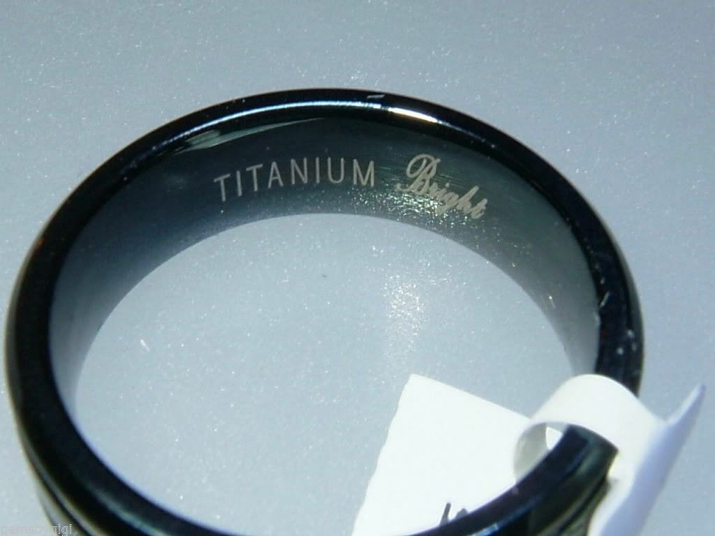 7mm Mens Black Finish Titanium Wedding Band Ring Size 10 - Gems by Gigi