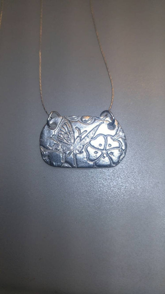 Butterfly Flower Pendant Necklace Sterling Silver - Gems by Gigi