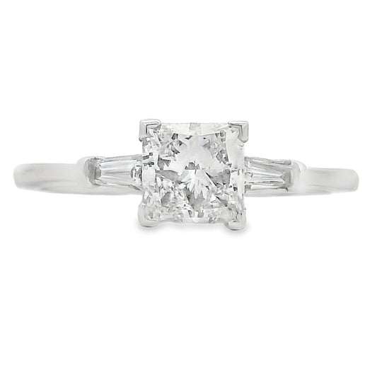 Princess Cut Lab Grown Diamond Engagement Ring White Gold 10kt - Gems by Gigi