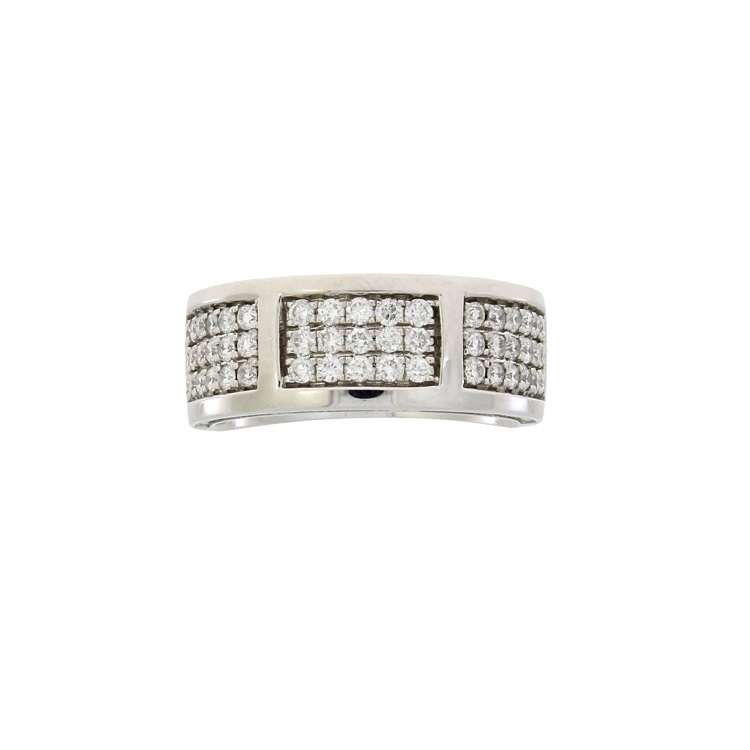 Mens 1ct Diamond Band Ring White Gold 10kt