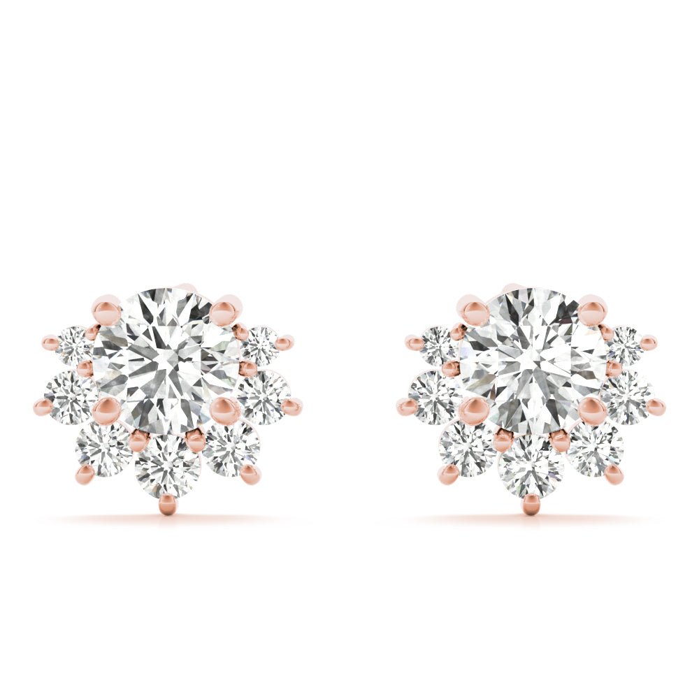 Lab grown diamond stud and hoop earrings in gold and sterling silver
