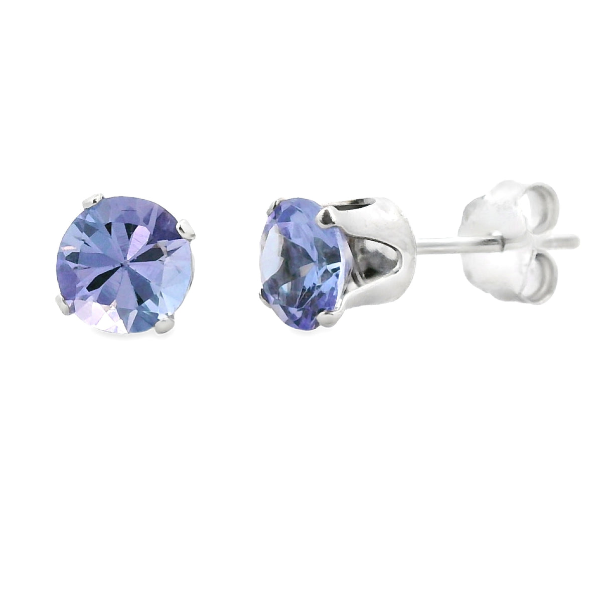 Natural tanzanite stud earrings