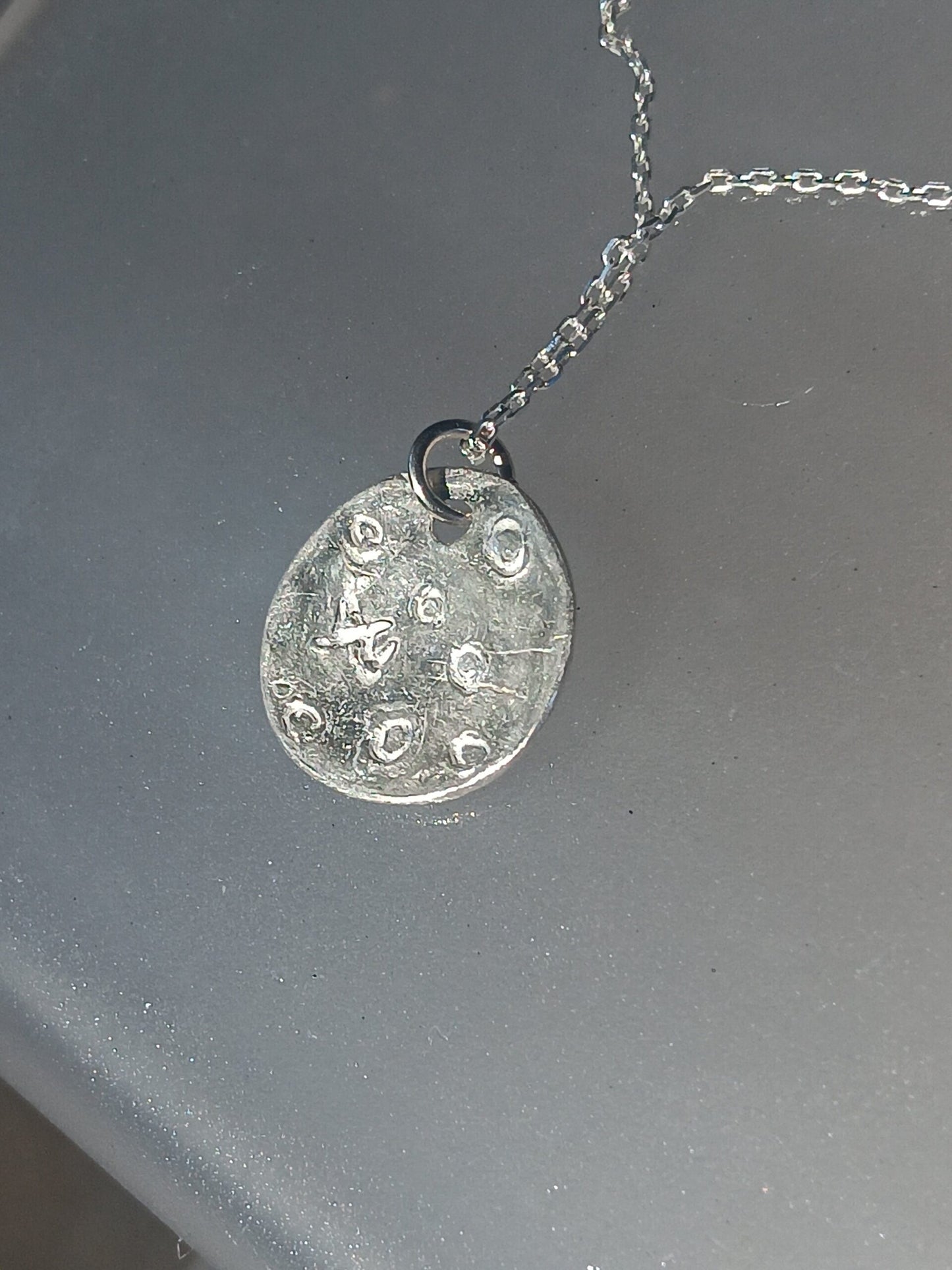 Pink Sapphire Flower Pendant Fine Silver with Sterling Silver Chain