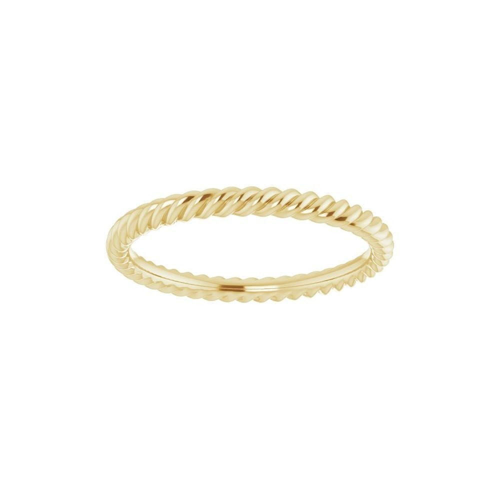 14K Yellow Gold 2 mm Rope Band Size 5.5 - Gems by Gigi