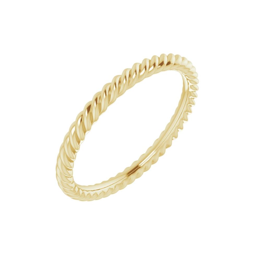 14K Yellow Gold 2 mm Rope Band Size 5.5 - Gems by Gigi