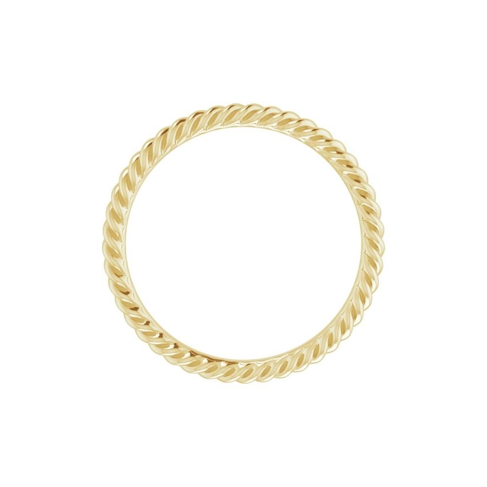 14K Yellow Gold 2 mm Rope Band Size 5.5 - Gems by Gigi