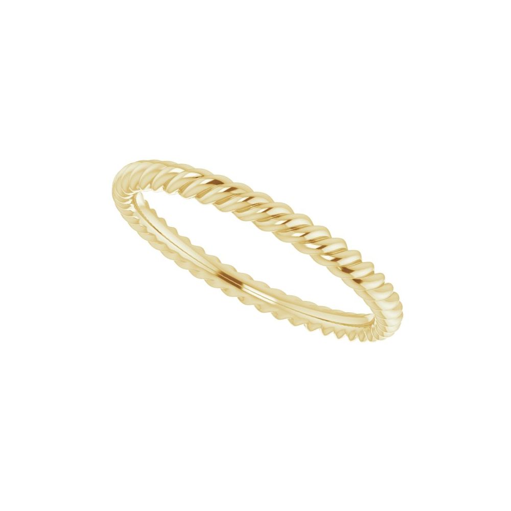 14K Yellow Gold 2 mm Rope Band Size 5.5 - Gems by Gigi