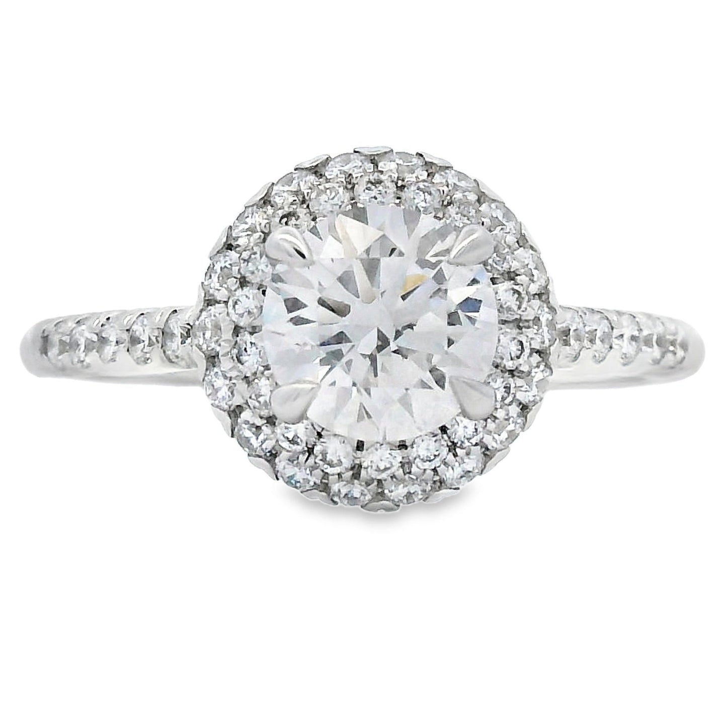 1.50ct Lab Grown Diamond Double Halo Engagement Ring White Gold 14kt - Gems by Gigi