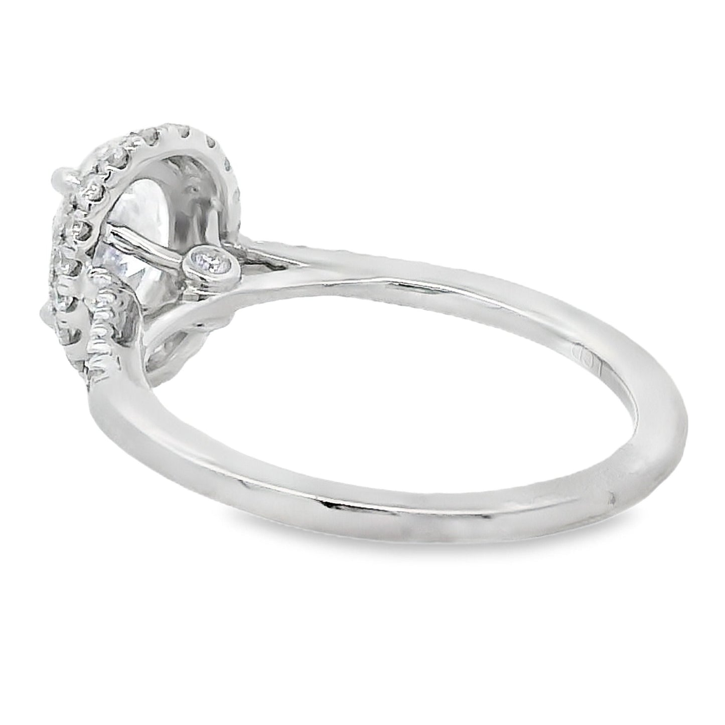 1.50ct Oval Lab Grown Diamond Halo Engagement Ring White Gold 14kt - Gems by Gigi