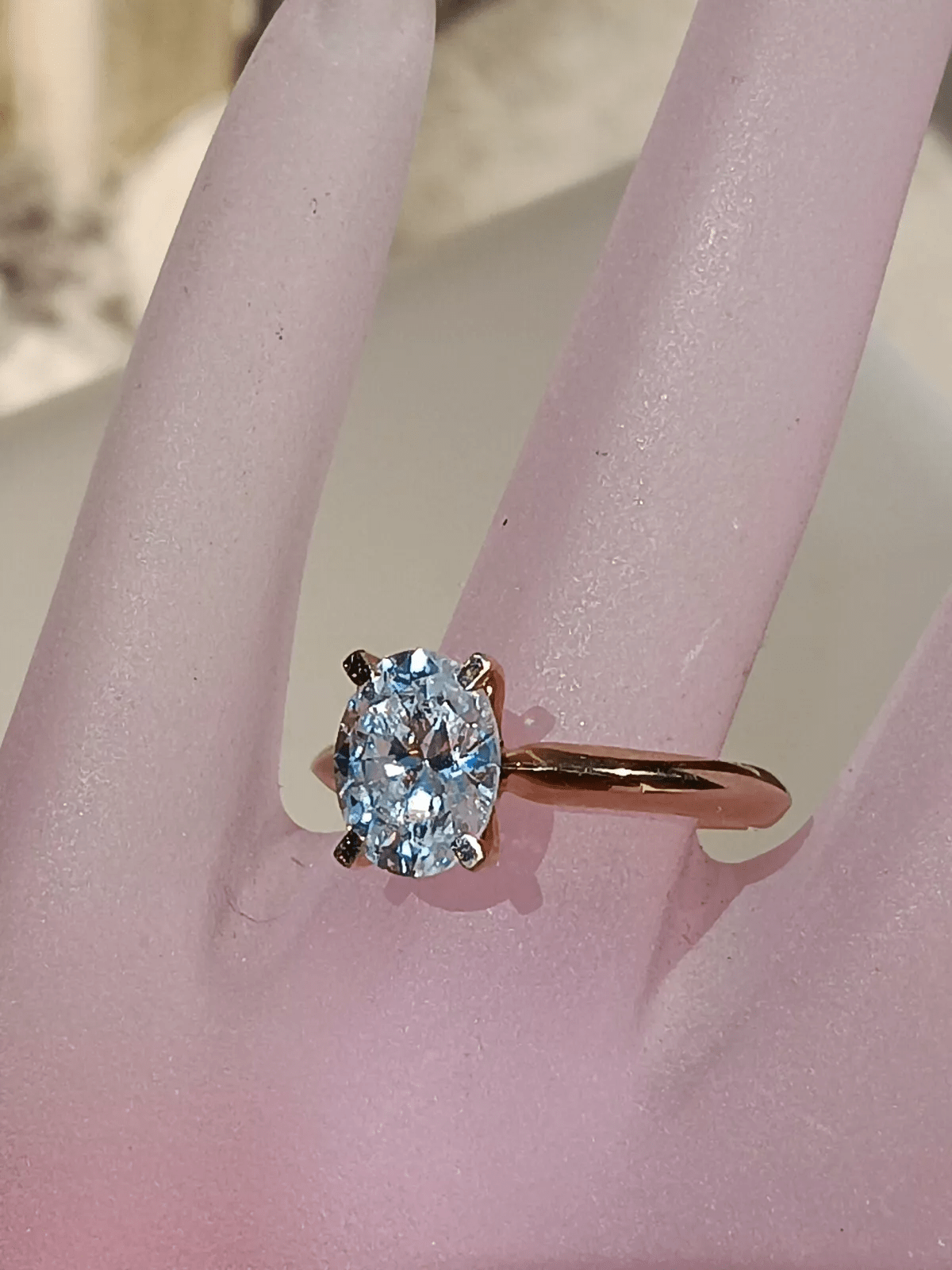 1.76ct Oval Solitaire Engagement Ring Yellow Gold 10kt - Gems by Gigi