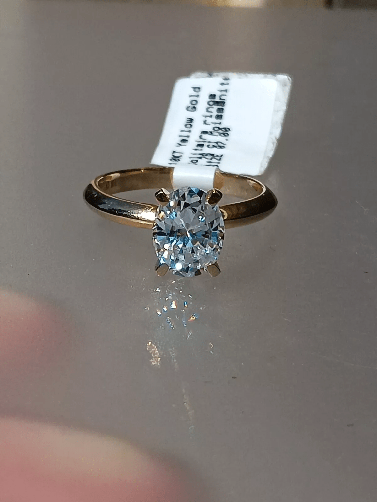1.76ct Oval Solitaire Engagement Ring Yellow Gold 10kt - Gems by Gigi