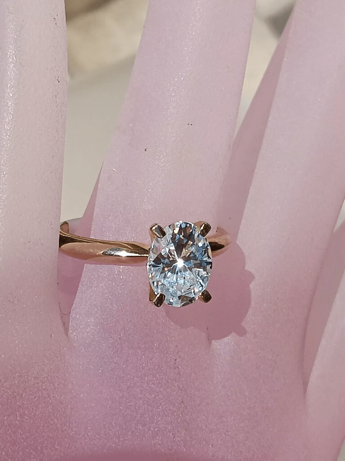 1.76ct Oval Solitaire Engagement Ring Yellow Gold 10kt - Gems by Gigi