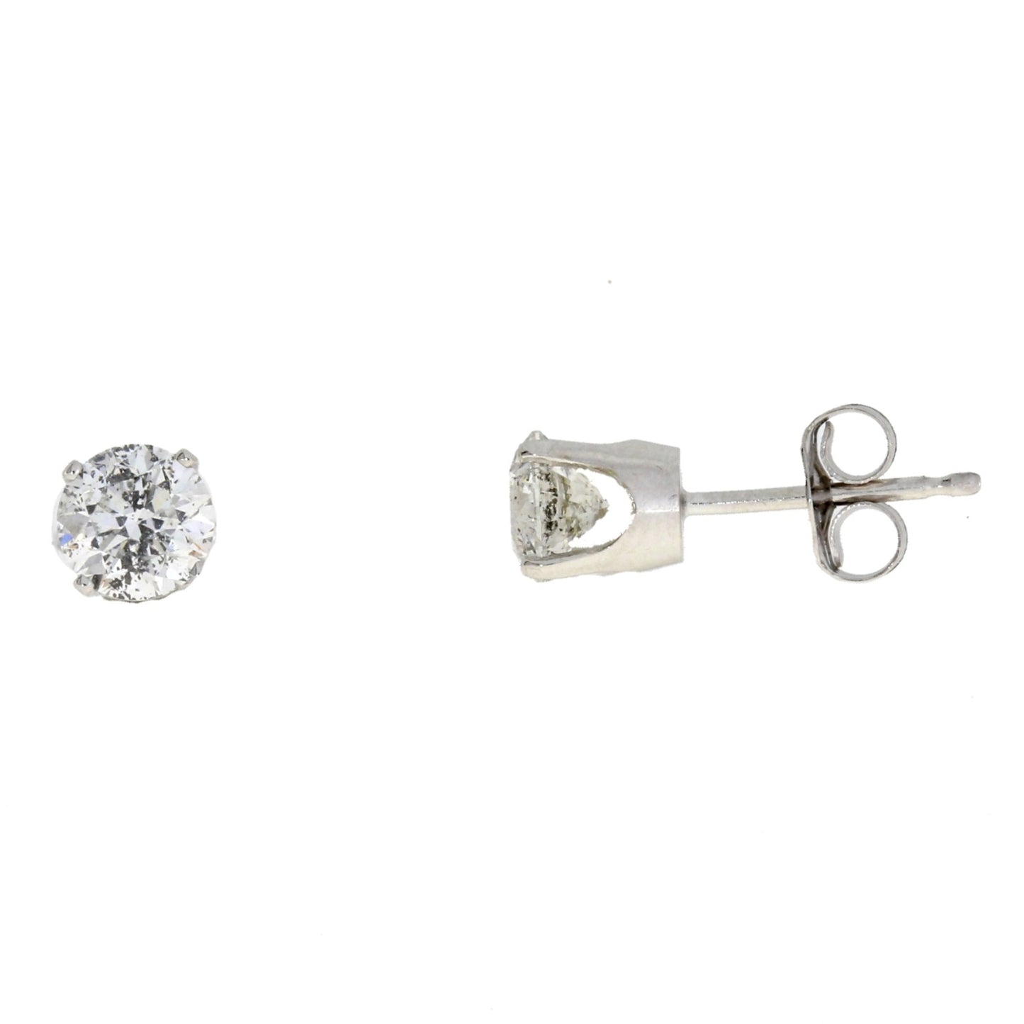 1ct Diamond Stud Earrings White Gold 14kt - Gems by Gigi