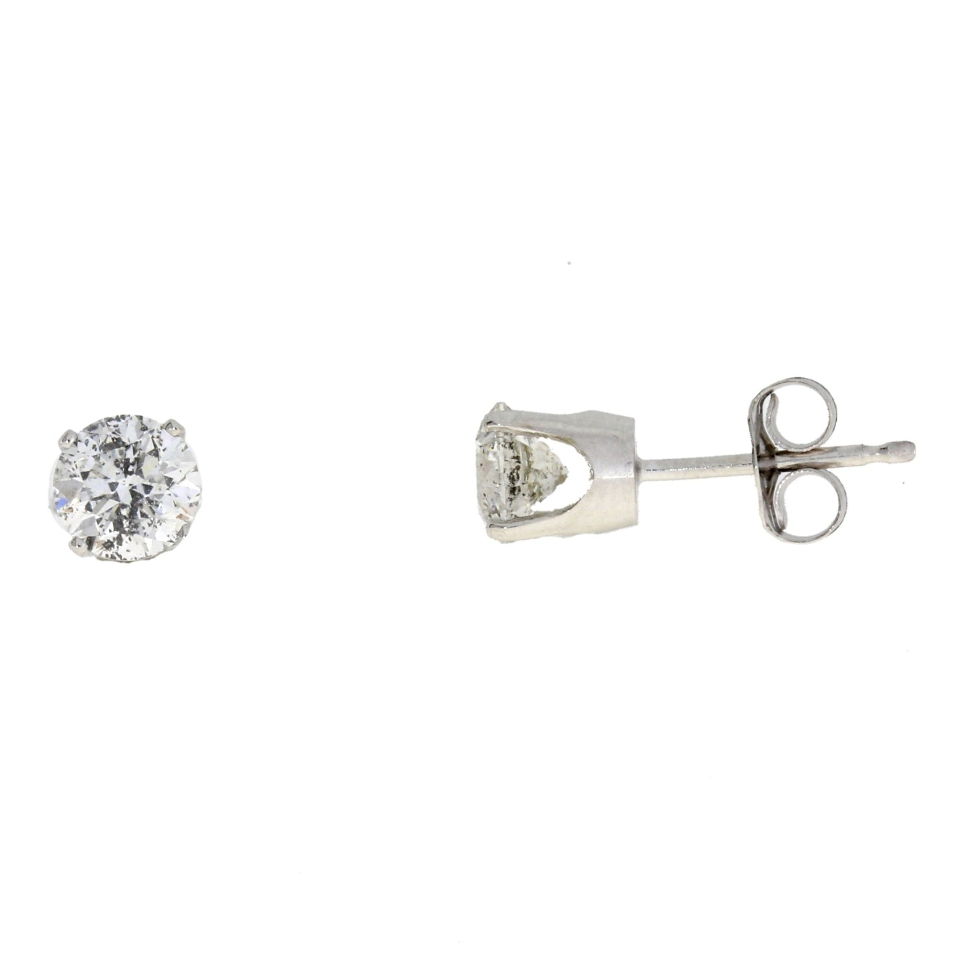 1ct Diamond Stud Earrings White Gold 14kt - Gems by Gigi
