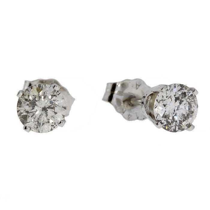1ct Diamond Stud Earrings White Gold 14kt - Gems by Gigi