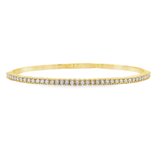 1ct Lab Grown Diamond Flex Bangle Bracelet Gold Plated Sterling Silver - Gems by Gigi