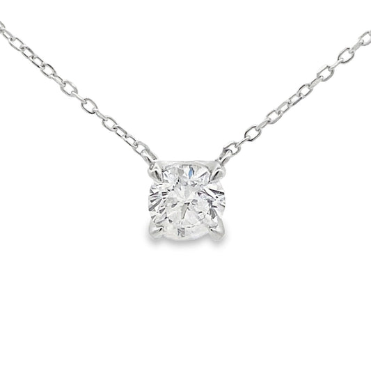 1ct Lab-Grown Diamond Solitaire Necklace Sterling Silver - Gems by Gigi