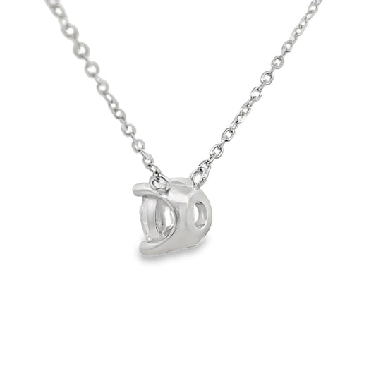 1ct Lab-Grown Diamond Solitaire Necklace Sterling Silver - Gems by Gigi