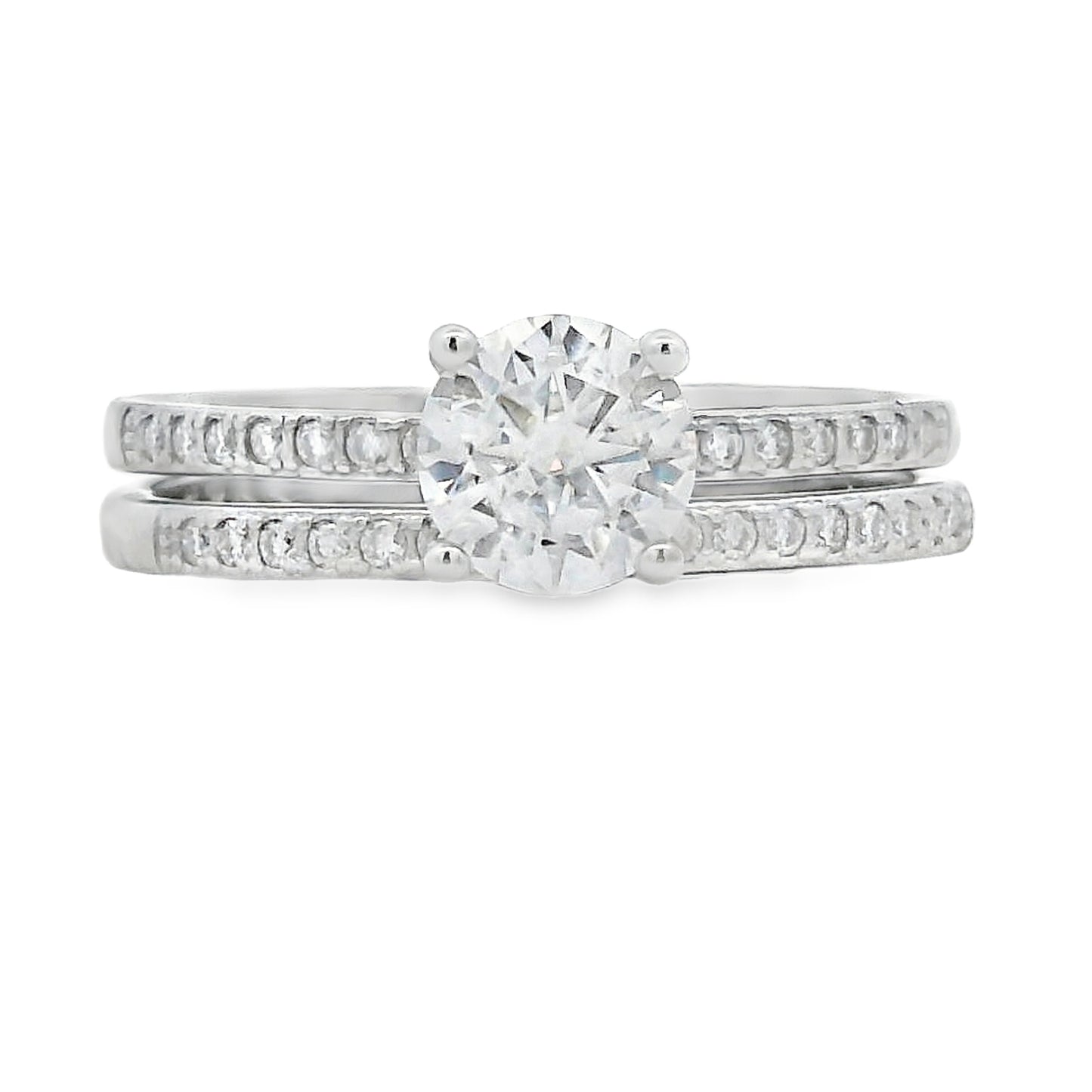 Moissanite Bridal set sterling silver