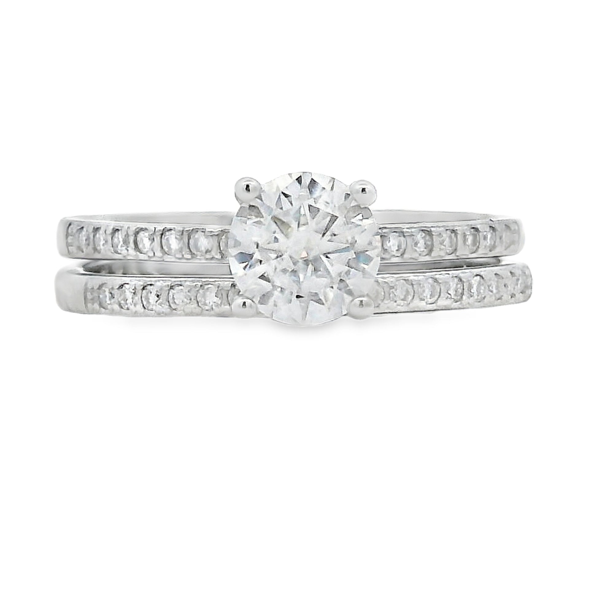 Moissanite Bridal set sterling silver