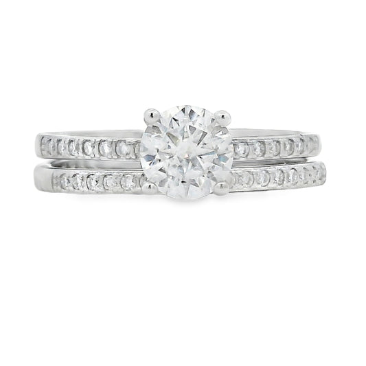 Moissanite Bridal set sterling silver