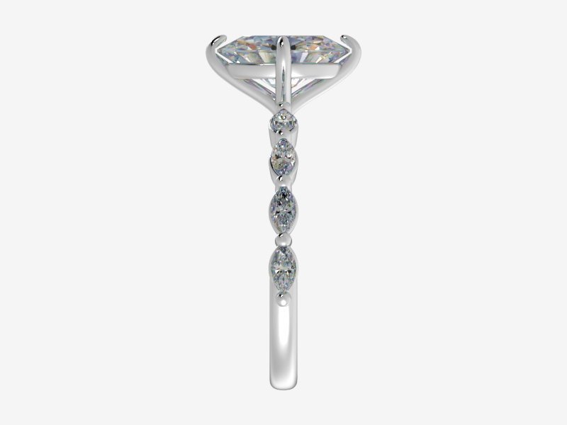 2.63ct Oval Lab Grown Diamond Engagement Ring White Gold 14kt - Gems by Gigi