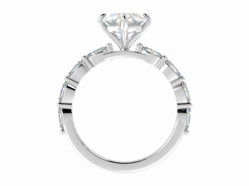 2.63ct Oval Lab Grown Diamond Engagement Ring White Gold 14kt - Gems by Gigi