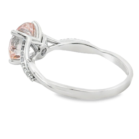 2.65cttw Round Pink Lab Grown Diamond Ring 14kt White Gold - Gems by Gigi