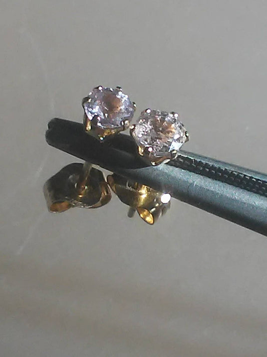 Pale Pink Sapphire Stud Earrings 14kt