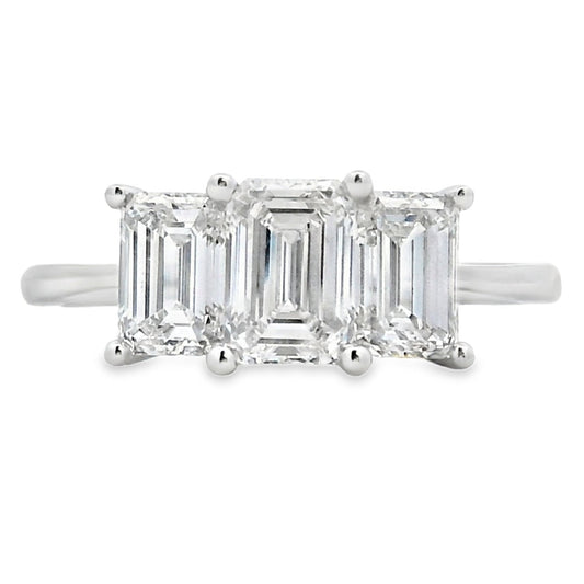 2ct Emerald Cut Lab Grown Diamond Engagement Ring White Gold 14kt - Gems by Gigi