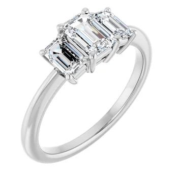 2ct Emerald Cut Lab Grown Diamond Engagement Ring White Gold 14kt - Gems by Gigi