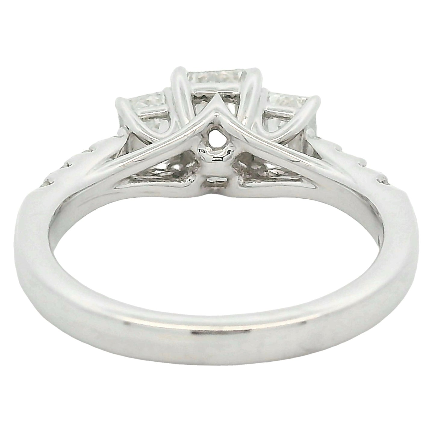 2ct Lab Grown Diamond Three-Stone Emerald Cut Ring 14kt White Gold - Gems by Gigi