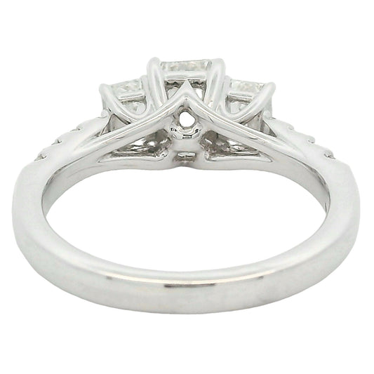 2ct Lab Grown Diamond Three-Stone Emerald Cut Ring 14kt White Gold - Gems by Gigi