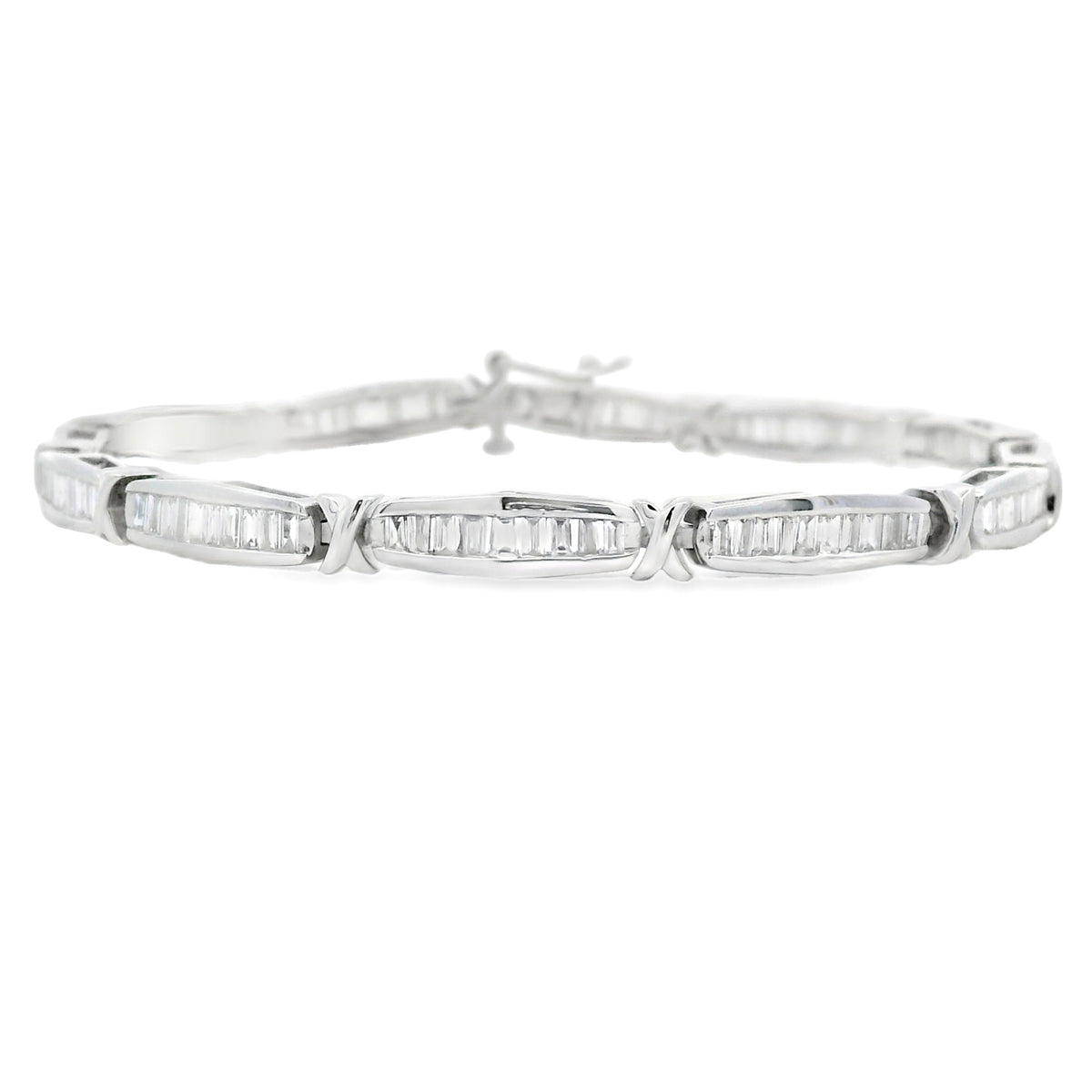 2ct lab grown diamond link bracelet sterling silver