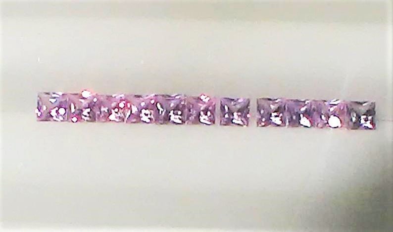 2mm Pink Sapphires Princess Cut Loose Gemstone Lot 11 Natural Gem Supply - Gems by Gigi