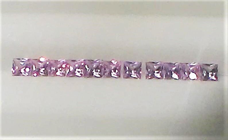 2mm Pink Sapphires Princess Cut Loose Gemstone Lot 11 Natural Gem Supply - Gems by Gigi
