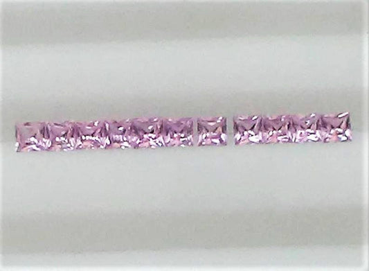 2mm Pink Sapphires Princess Cut Loose Gemstone Lot 11 Natural Gem Supply - Gems by Gigi