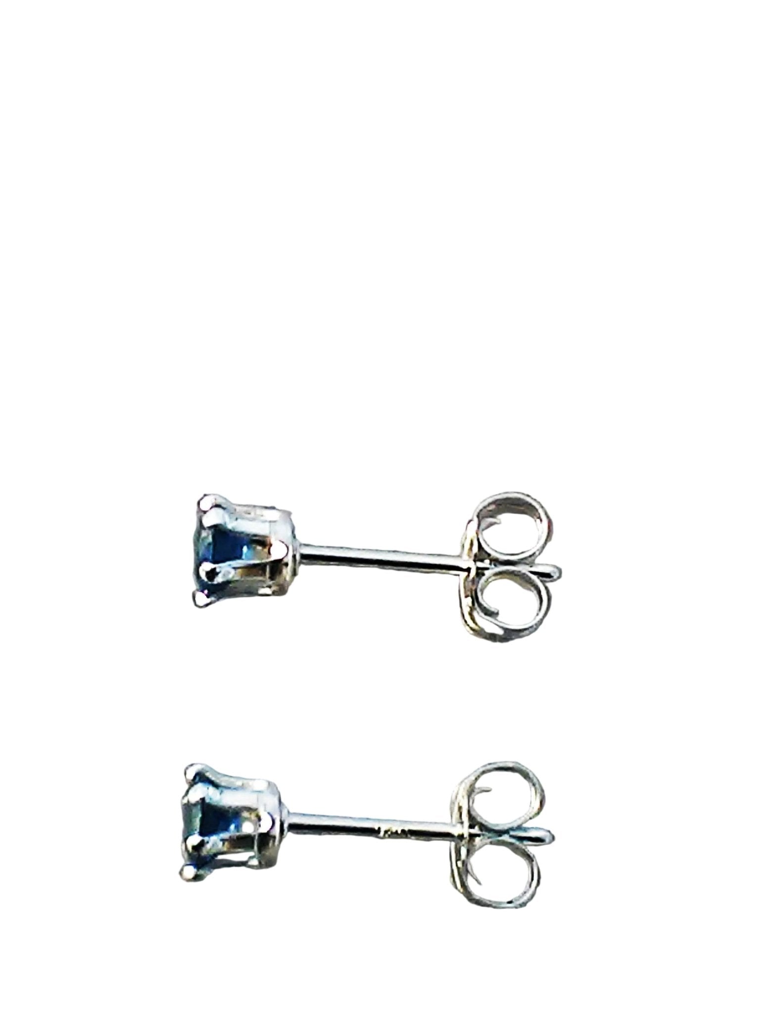 3mm Round Stud Sapphire Earrings Sterling Silver - Gems by Gigi