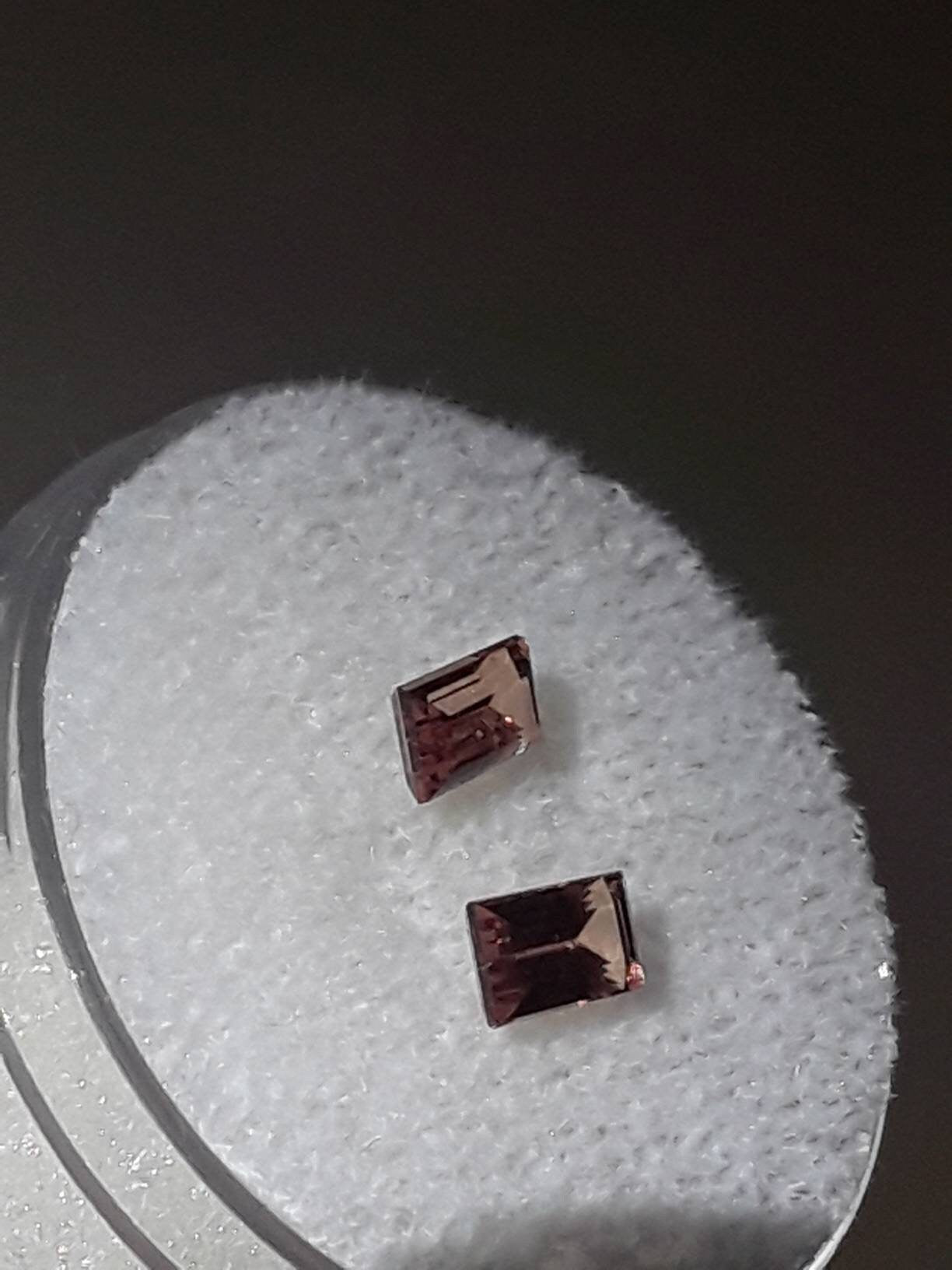 Padparadscha Sapphire 0.85ct Baguettes Pair Natural Gem Supply