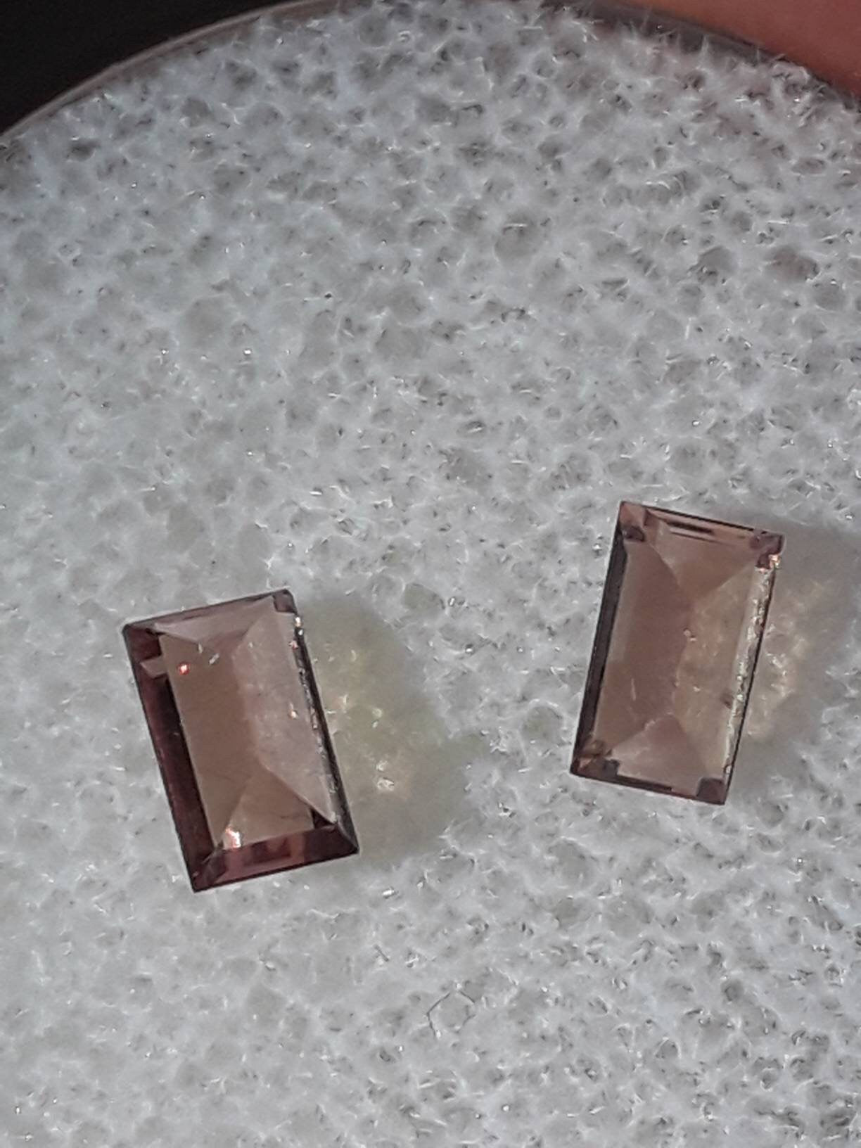Padparadscha Sapphire 0.85ct Baguettes Pair Natural Gem Supply