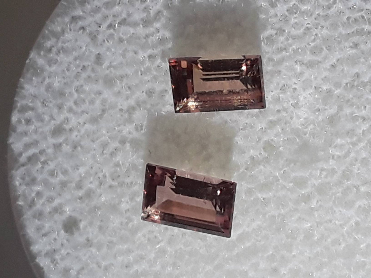 Padparadscha Sapphire 0.85ct Baguettes Pair Natural Gem Supply