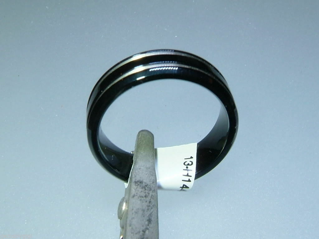 7mm Mens Black Finish Titanium Wedding Band Ring Size 10 - Gems by Gigi