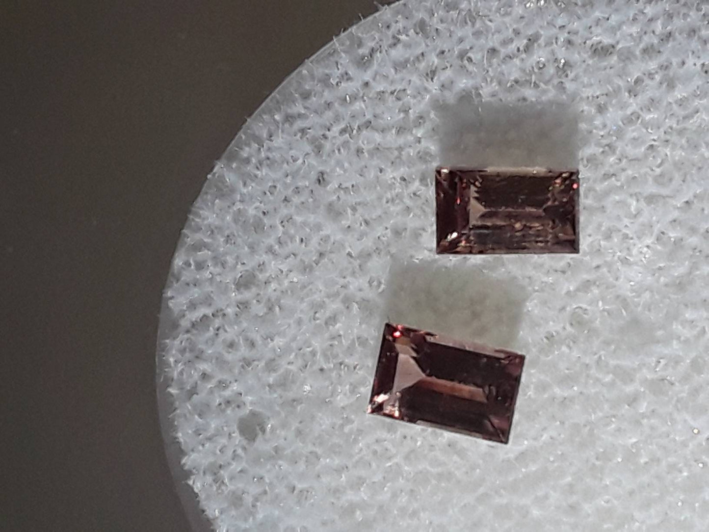 Padparadscha Sapphire 0.85ct Baguettes Pair Natural Gem Supply