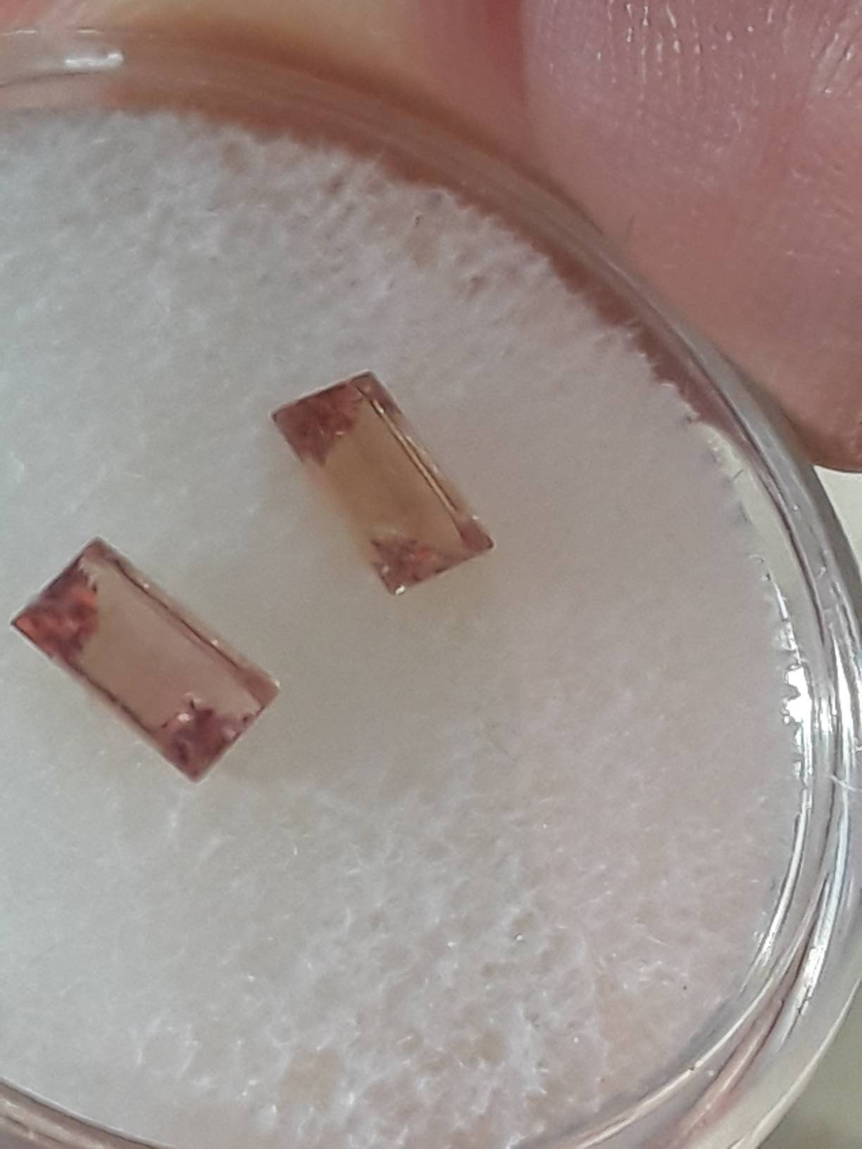 Padparadscha Sapphire 0.85ct Baguettes Pair Natural Gem Supply