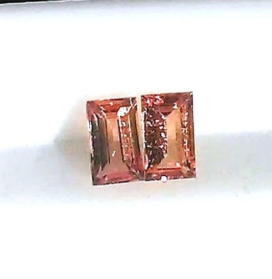 Baguette Padparadscha Sapphire Loose Matched Pair 0.64ct