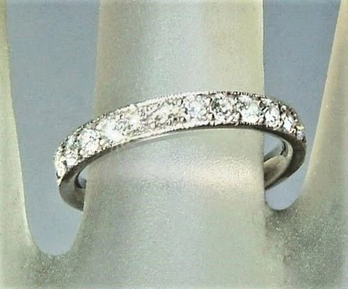 Natural diamond wedding band 18kt white gold