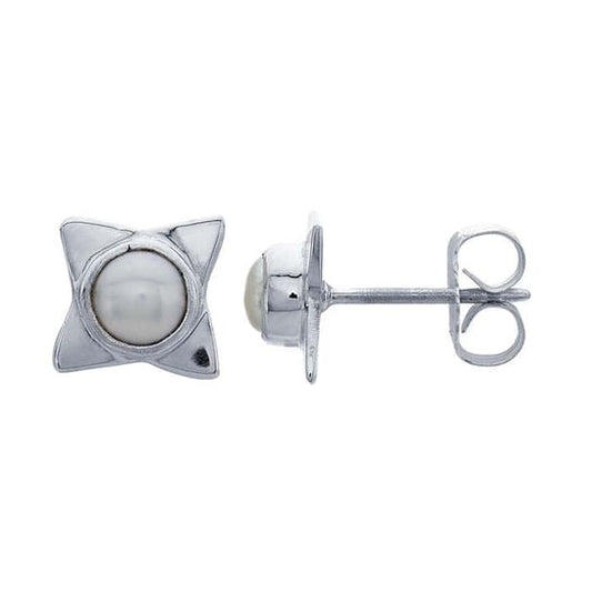 North Star Pearl Stud Earring Sterling Silver