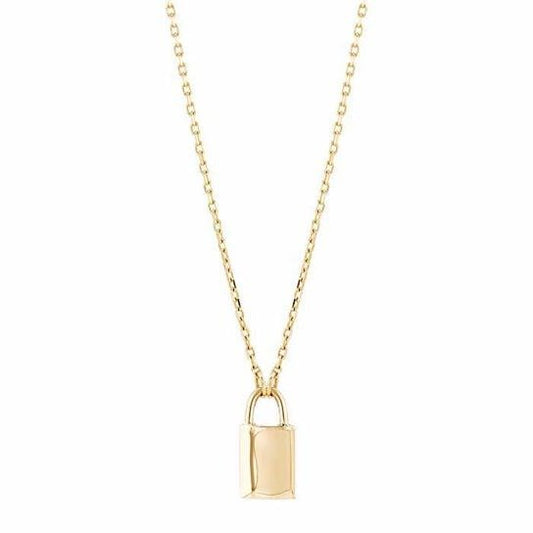 Lock Pendant Necklace Yellow Gold 14kt